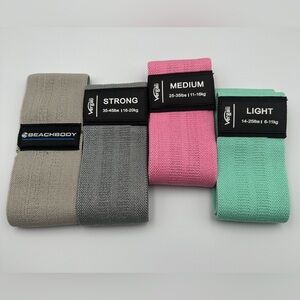 Set of 4 Fabric Resistance Bands For Lower Body Workouts